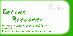 balint micsinai business card